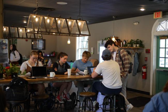 Students in Nummit Coffee Shop