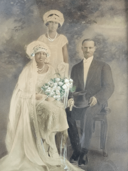 The great-grandparents of Briana Hunter '08 on their wedding day