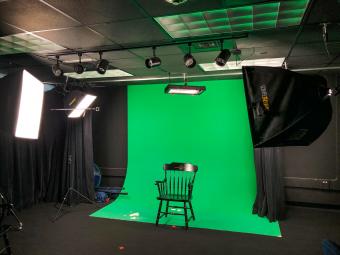 green screen in media lab 